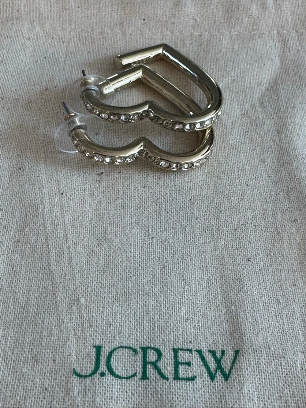 J Crew heart earrings (set of 2) -New